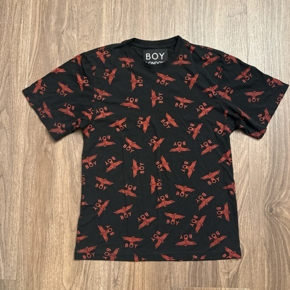 Y2K vintage Boy London Black and Red Graphic Men's Shirt size medium